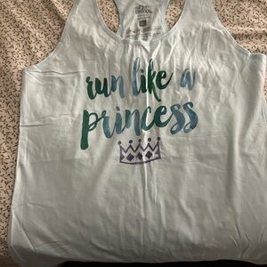 Women's Light Blue Tank Top - Run Like a Princess